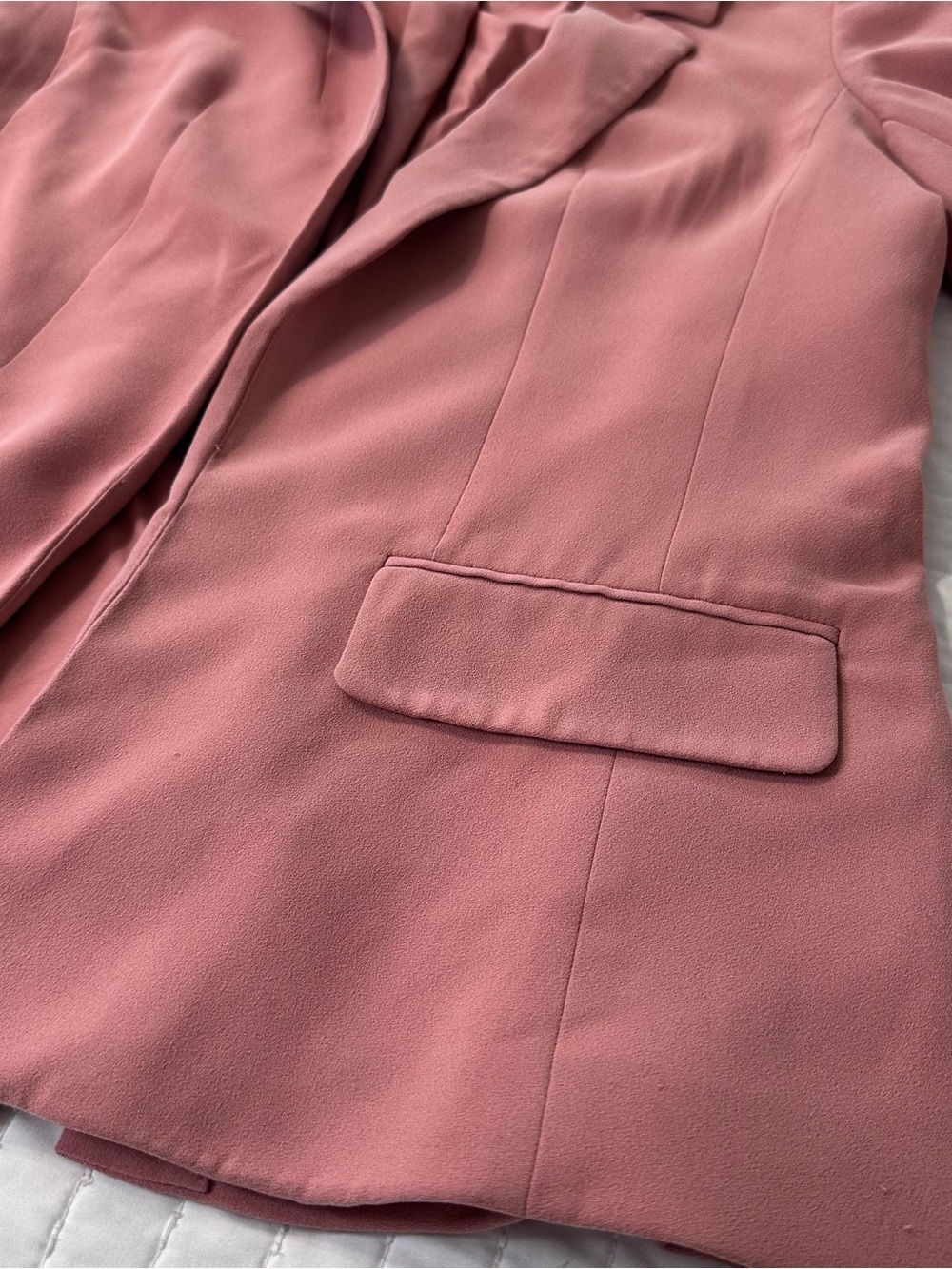 LOFT Pink Blush Open-Front Blazer Women’s 6 Bohemian 3/4 Sleeves Flap Pockets - Picture 5 of 14